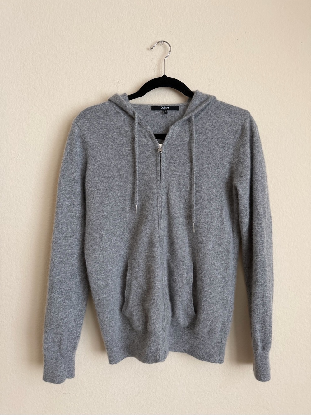 Quince 100% Cashmere Gray Full-Zip Hoodie - Picture 2 of 5
